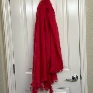 NWT Anthropologie bright pink/rose oversized scarf